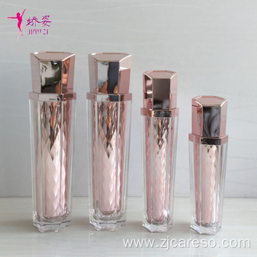 Shape Cosmetic Lotion Bottle with Diamond surface Inner